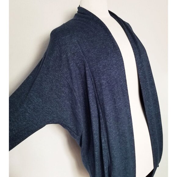ATHLETA Luxe Pose Wrap Cardigan Heather Blue Cocoon Circle Longline Thumbhole - Picture 5 of 14